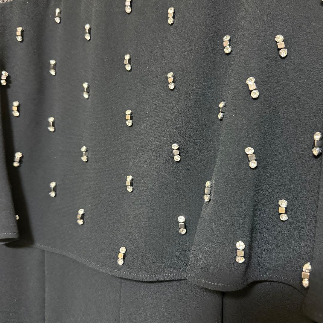 GRACE CONTINENTAL 刺繍サロペット 黒 38号 美品