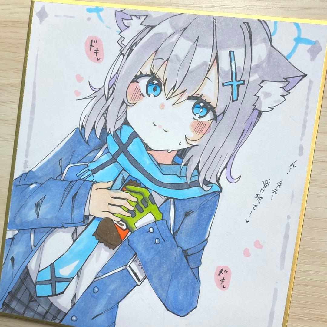 R*N様 ブルアカ シロコ ファンアート 色紙 バレンタイン