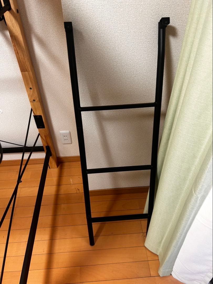 ロフトベッドフレーム　木製　アイアン　ベッドフレーム　システムデスク