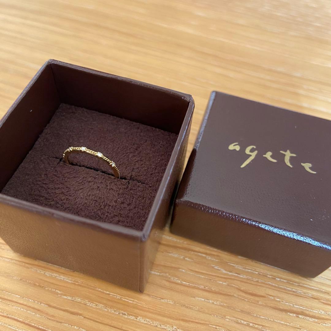 アガット⭐︎K18ダイヤモンドピンキーリング⭐︎現行品