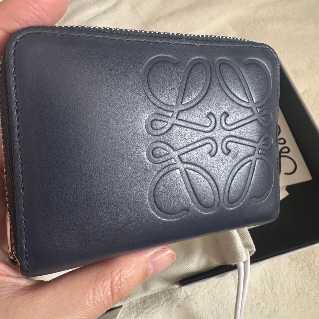 ロエベ　財布　ケース　小銭入れ　ネイビー