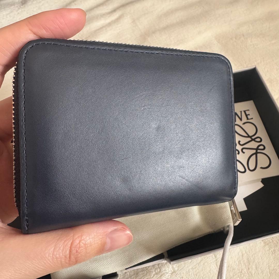ロエベ　財布　ケース　小銭入れ　ネイビー