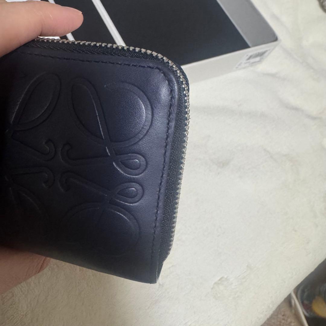 ロエベ　財布　ケース　小銭入れ　ネイビー