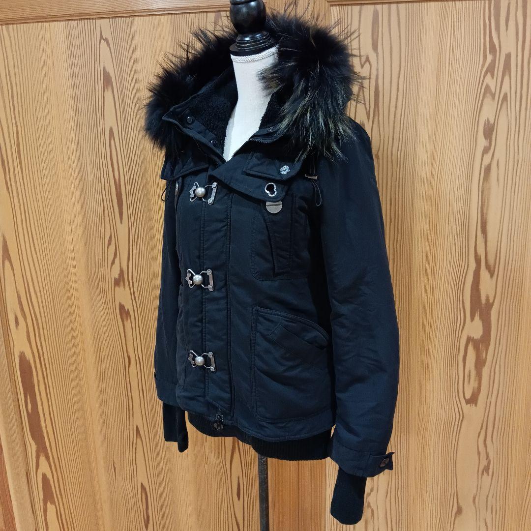 SLY スライ ラクーンファーモッズコート フェアリーグランジ ブラック Y2K