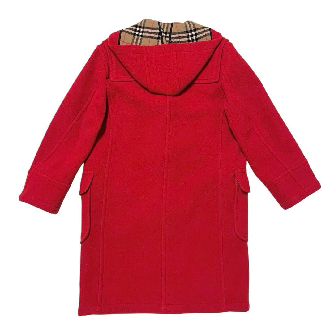 美品✨　バーバリー ブルーレーベル ノバチェック ダッフルコート 赤