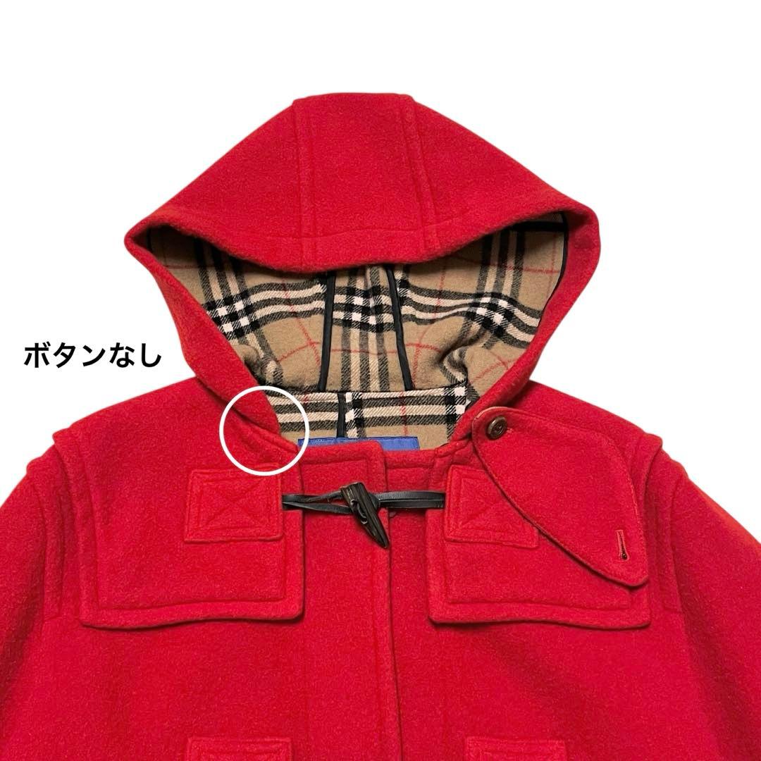 美品✨　バーバリー ブルーレーベル ノバチェック ダッフルコート 赤