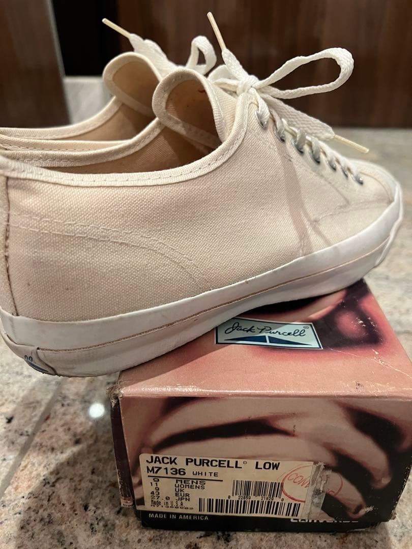 希少90s CONVERSE ジャックパーセル キャンバス ホワイト USA製