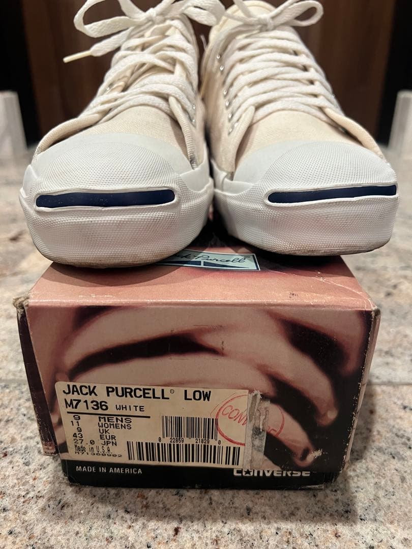 希少90s CONVERSE ジャックパーセル キャンバス ホワイト USA製