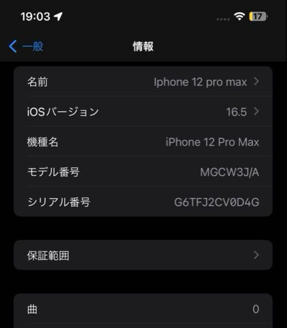 [美品]iPhone 12 Pro Max 128GB SIM フリー