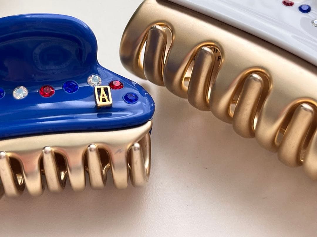 アレクサンドルドゥパリ　ヘアクリップセット（ホワイト・ブルー）