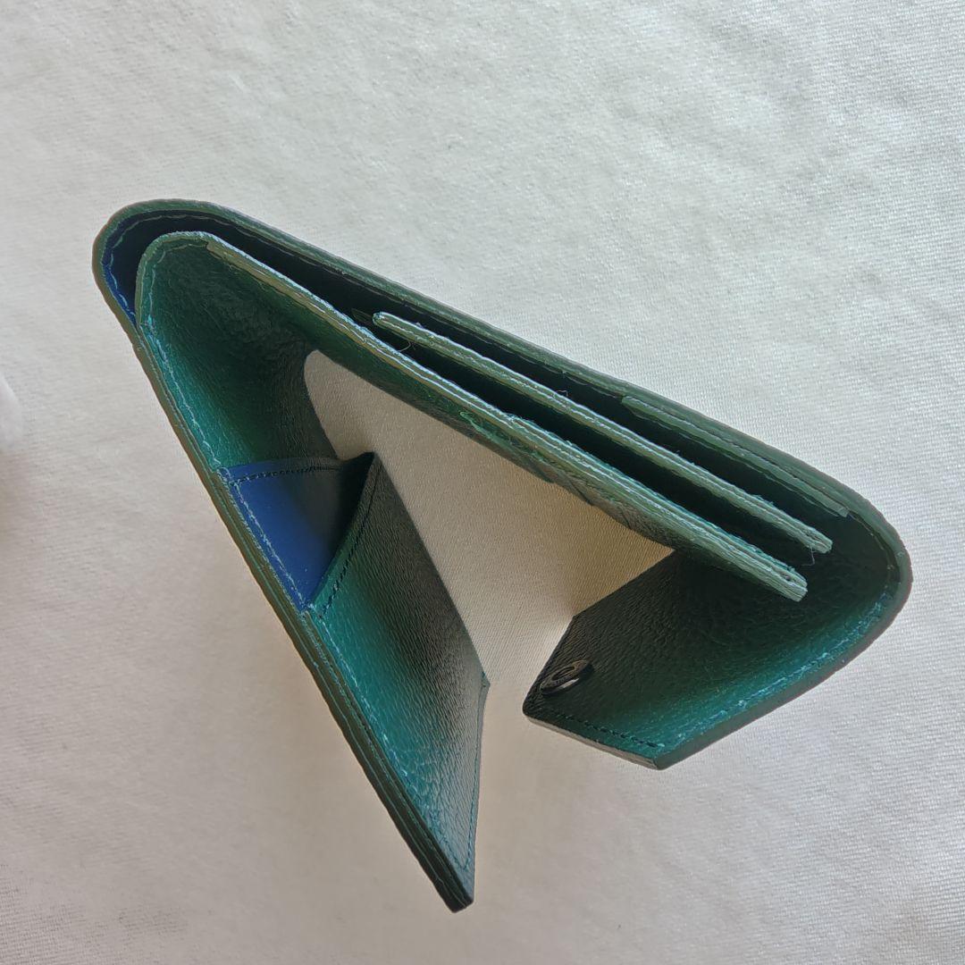 未使用　アブラサス abrasus ツインズミニ財布 グリーン 二つ折り財布