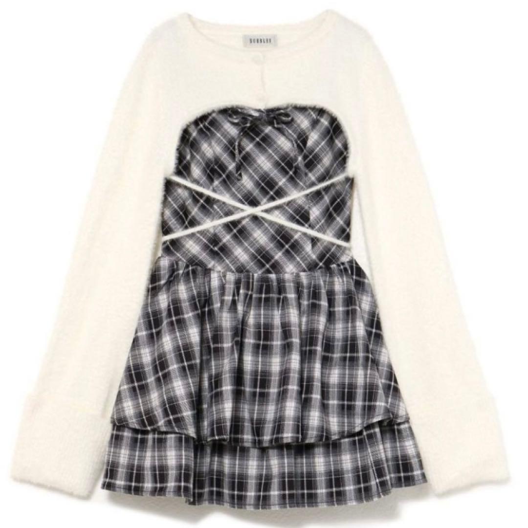 BUBBLES バブルス オープンネックギャザーワンピース