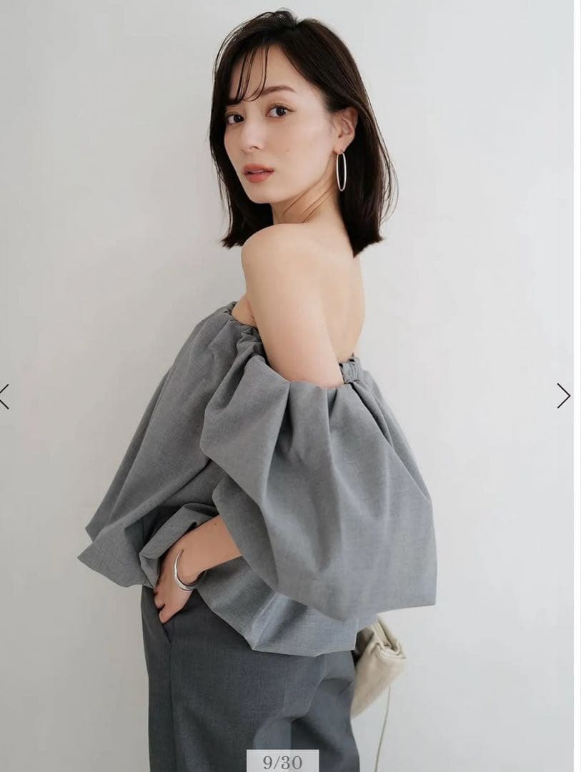 anuans ボリュームバルーントップス GRAY