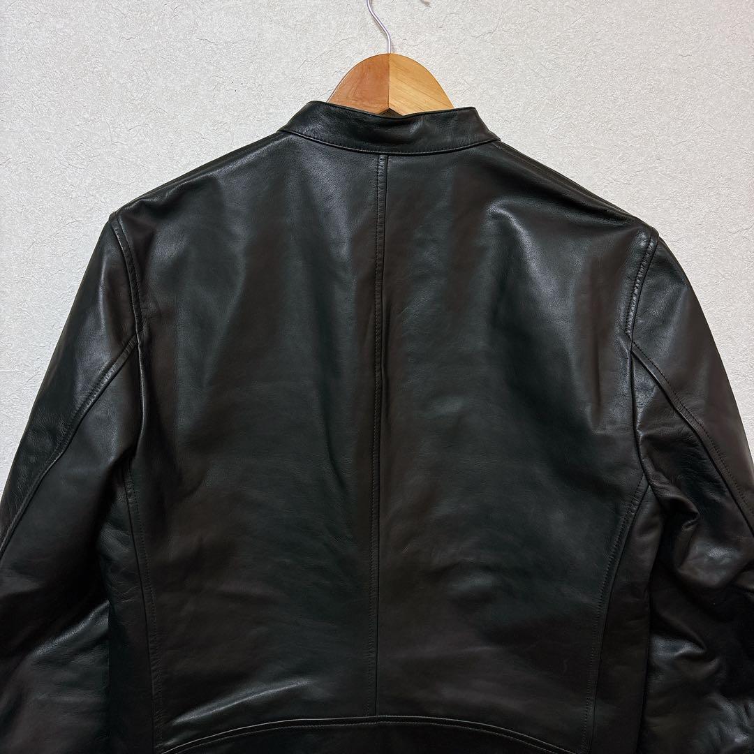 【美品】Theoryセオリー シングルレザーライダースジャケット 牛革カウレザー