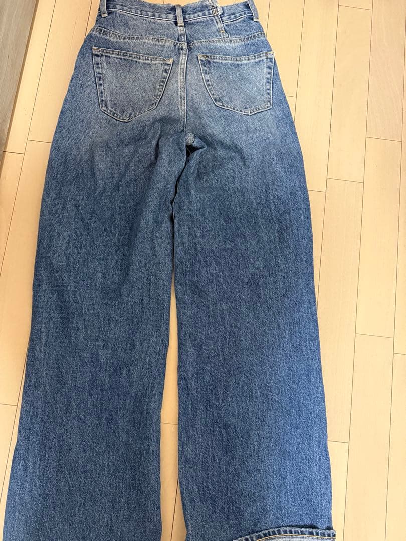 MOUSSY CROSS WAIST WIDE STRAIGHTデニム　0