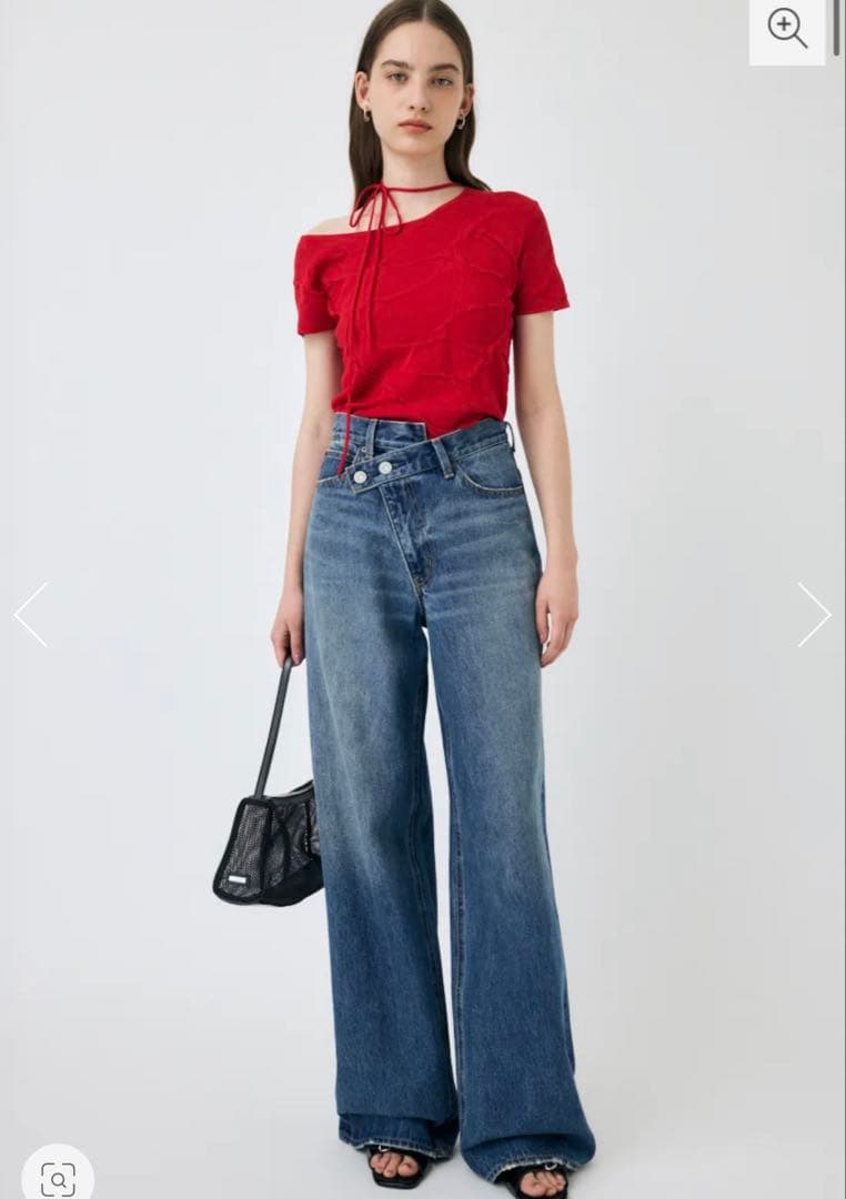 MOUSSY CROSS WAIST WIDE STRAIGHTデニム　0