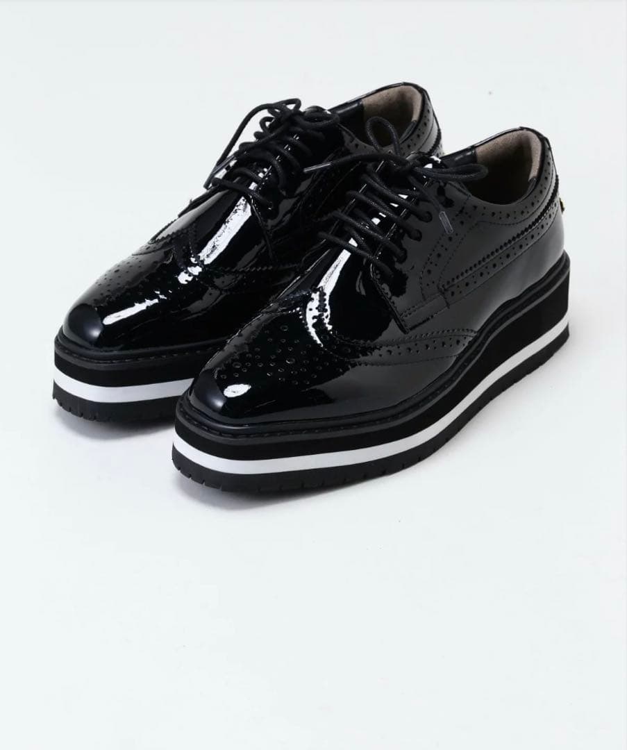 セントアンドリュース 厚底エナメルレザーシューズ(ブラック)