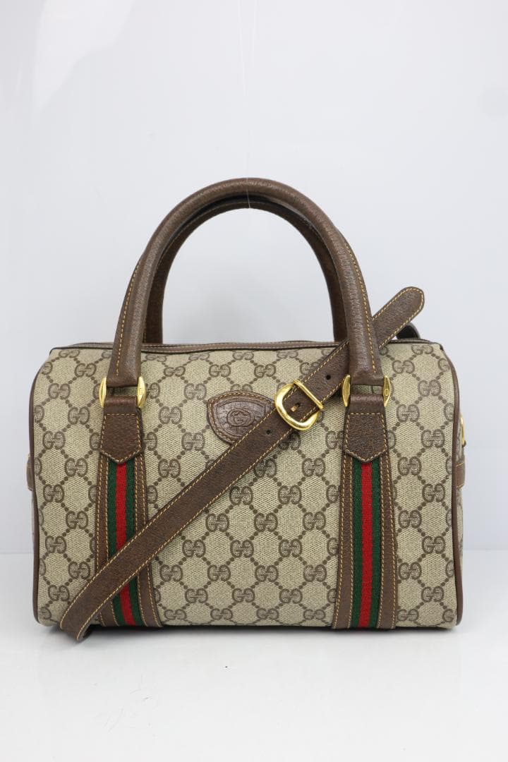 超美品　グッチ GG シェリーライン GG 2way ブラウン ショルダーバッグ