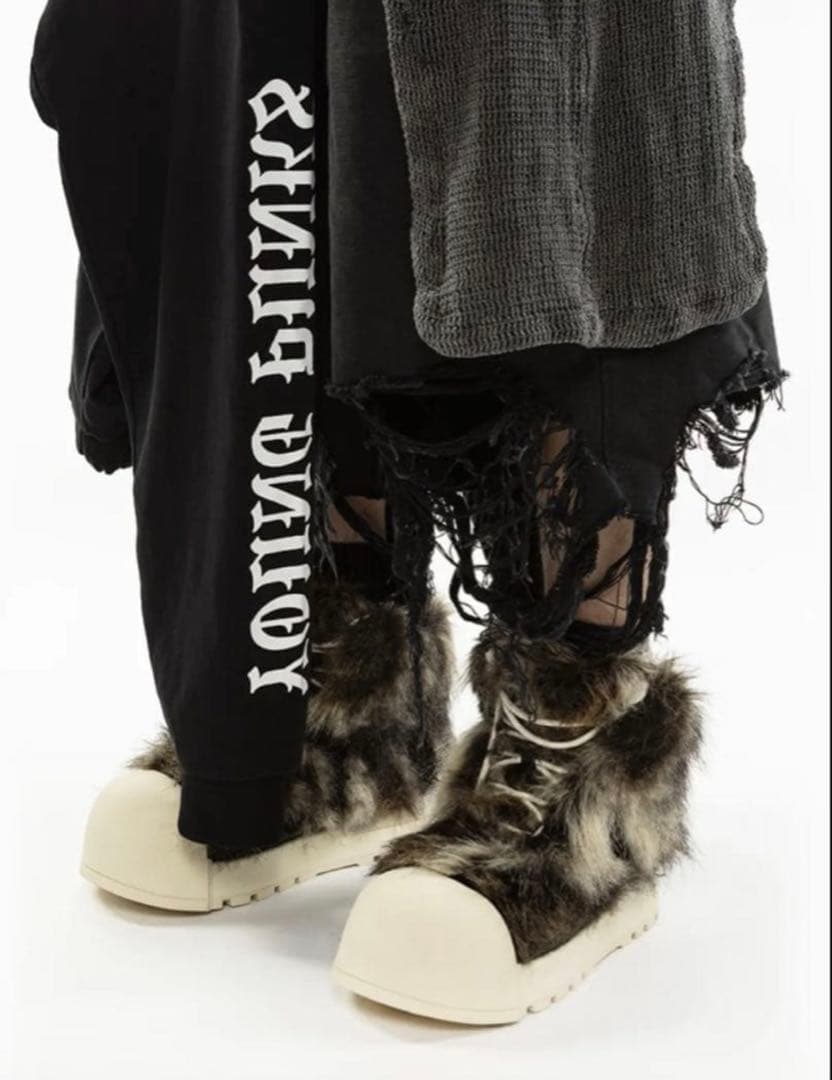 [完売モデル]27.5センチ FVVO x ROCKSTA ダークグレー ファー