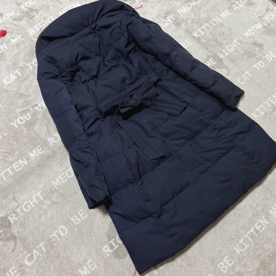 美品✨ マッキントッシュ ロング ダウンコート ネイビー ベルト付