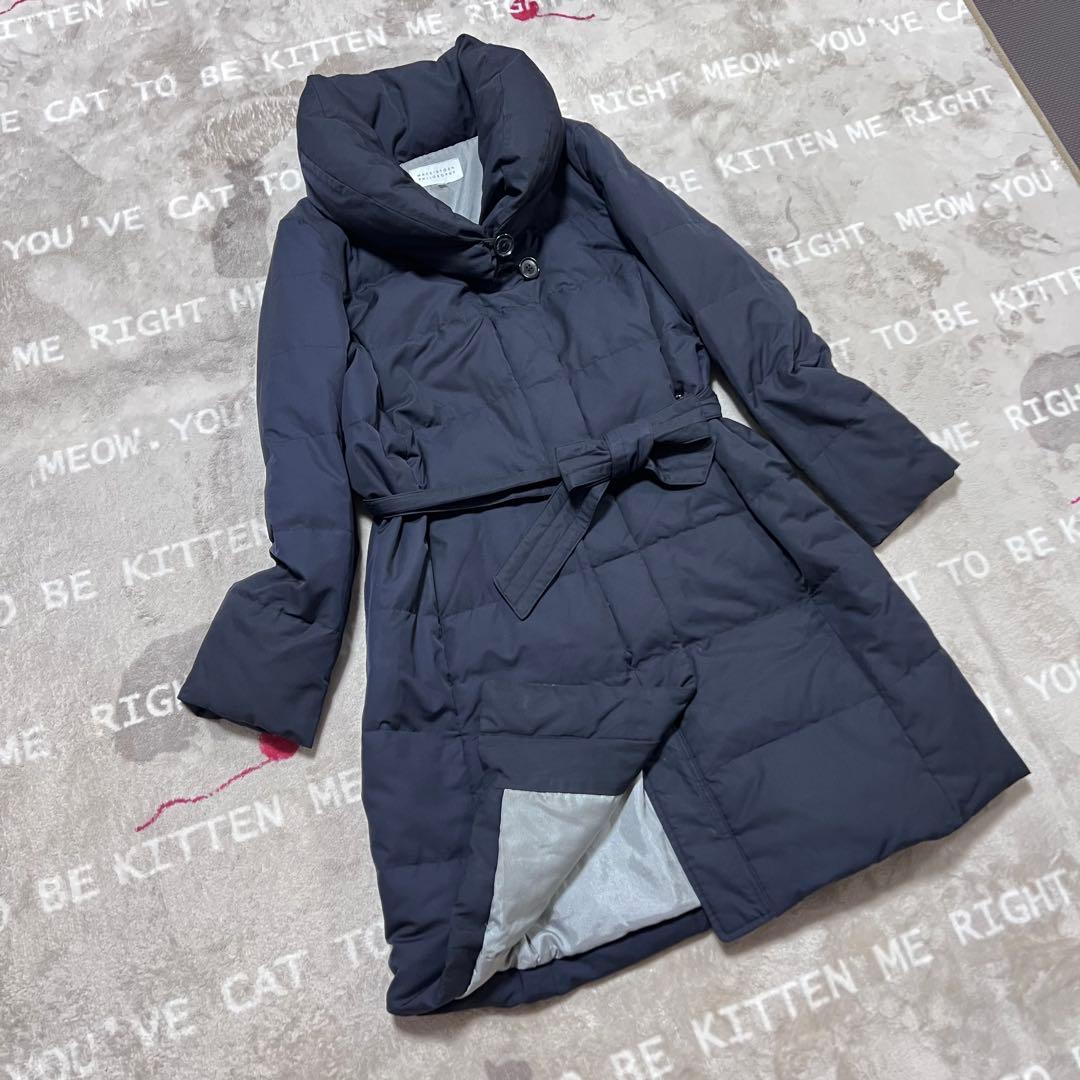 美品✨ マッキントッシュ ロング ダウンコート ネイビー ベルト付
