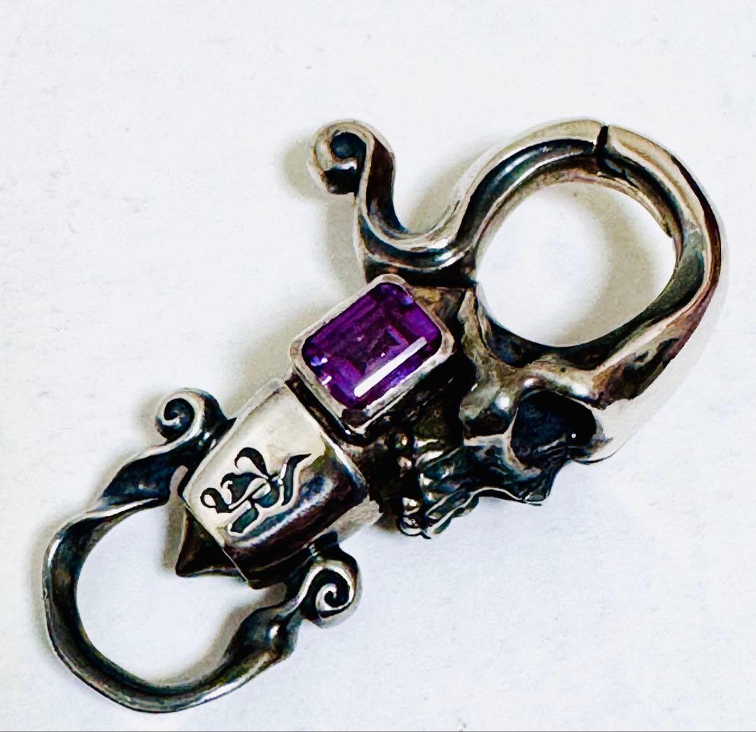 23万購入　アメジスト　シルバー925 スカル　ロックンライド　クリップ