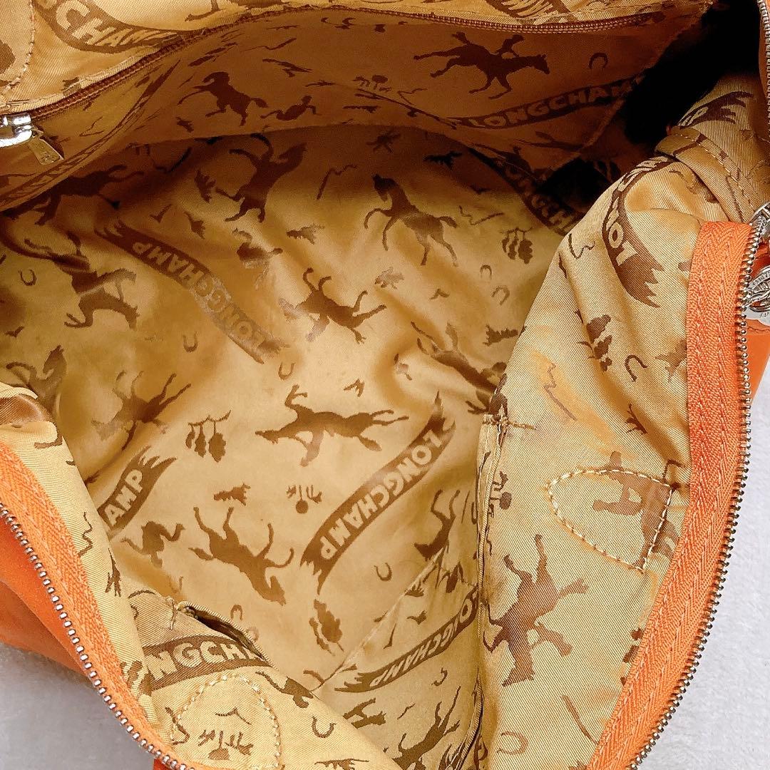 ✨美品✨ロンシャン ル プリアージュ オールレザー 2wayバッグ オレンジ