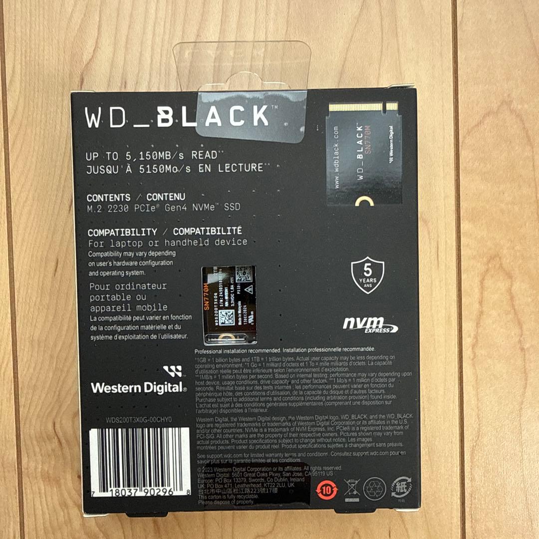 【新品・未開封】WD_BLACK SN770m 2TB NVMe M.2 SSD