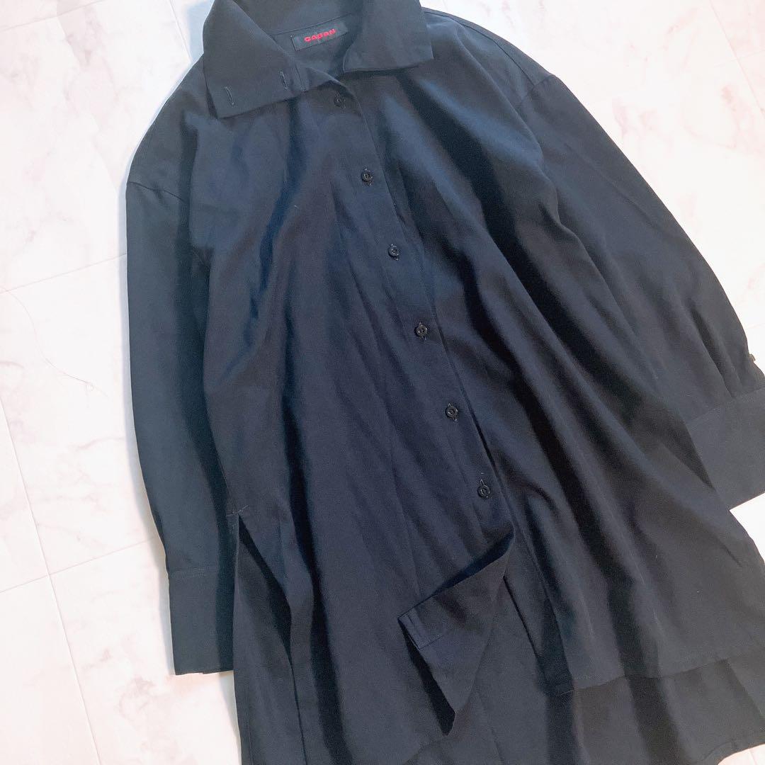CABaN キャバン　ウールツイル　ハイネックロングシャツ　S ダークネイビー