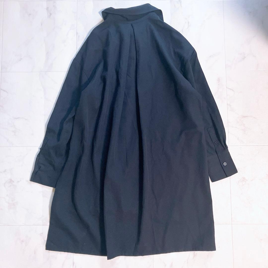 CABaN キャバン　ウールツイル　ハイネックロングシャツ　S ダークネイビー