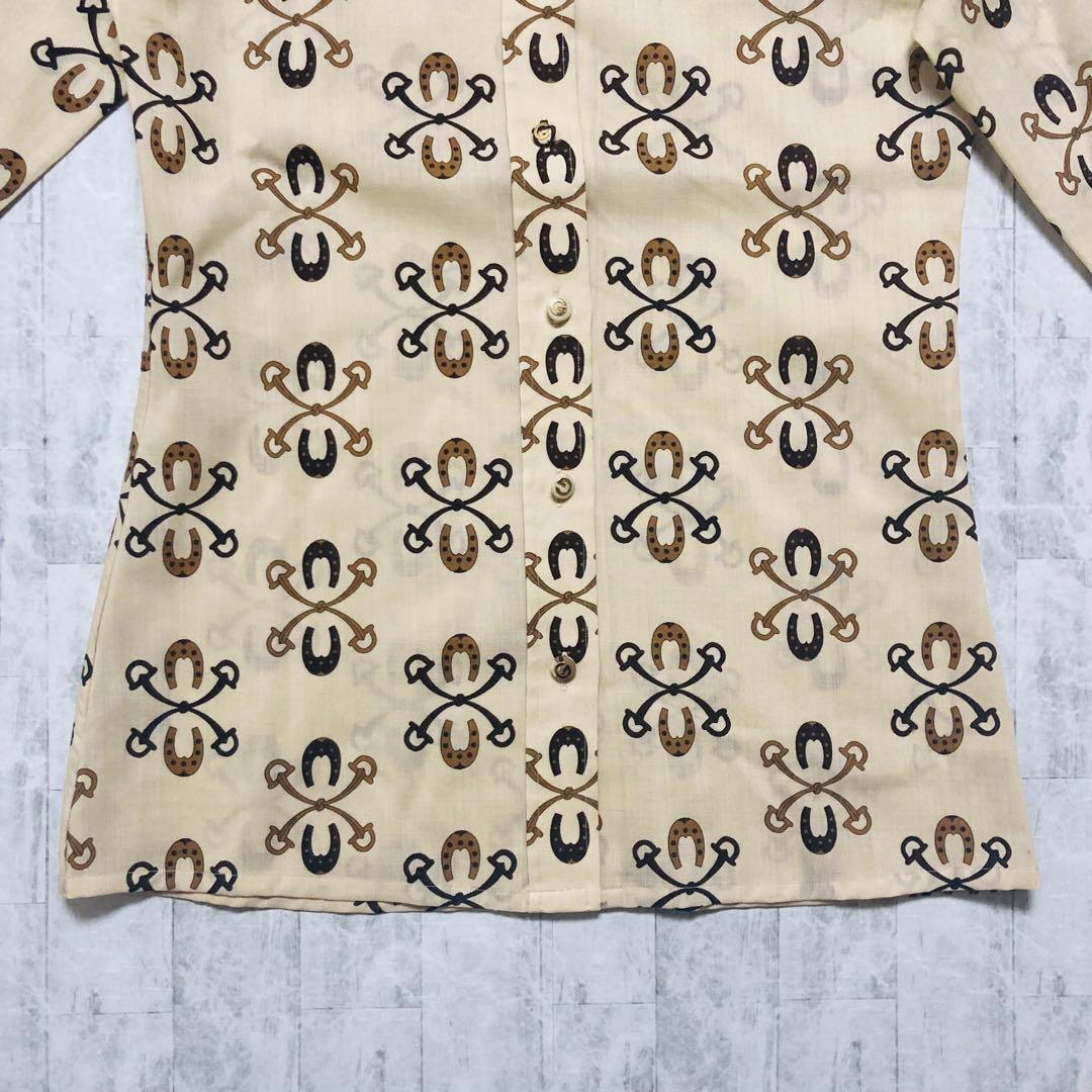 【希少デザイン】GUCCI グッチ GG柄 長袖シャツ 総柄