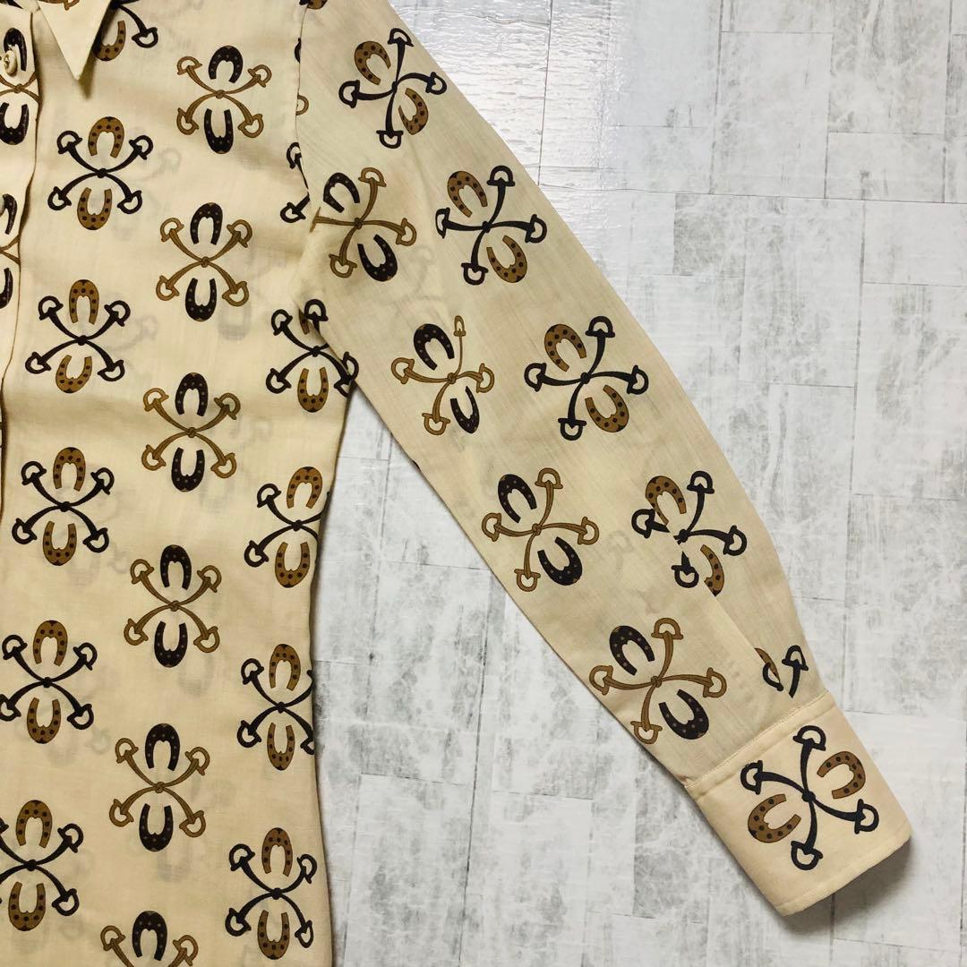 【希少デザイン】GUCCI グッチ GG柄 長袖シャツ 総柄