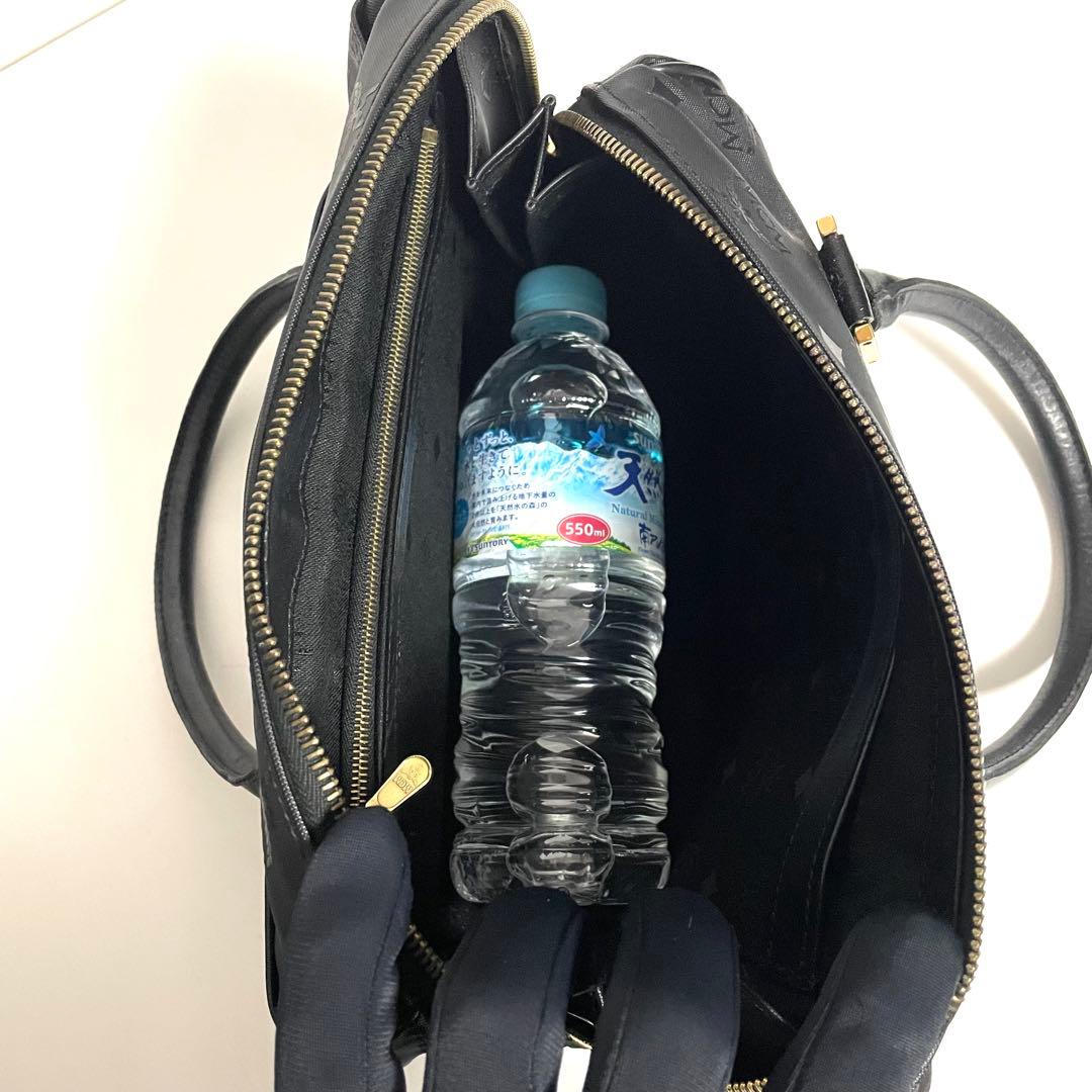 ✨極美品✨MCM エムシーエム PVC×レザー ミニボストンバッグ 斜め掛け 黒