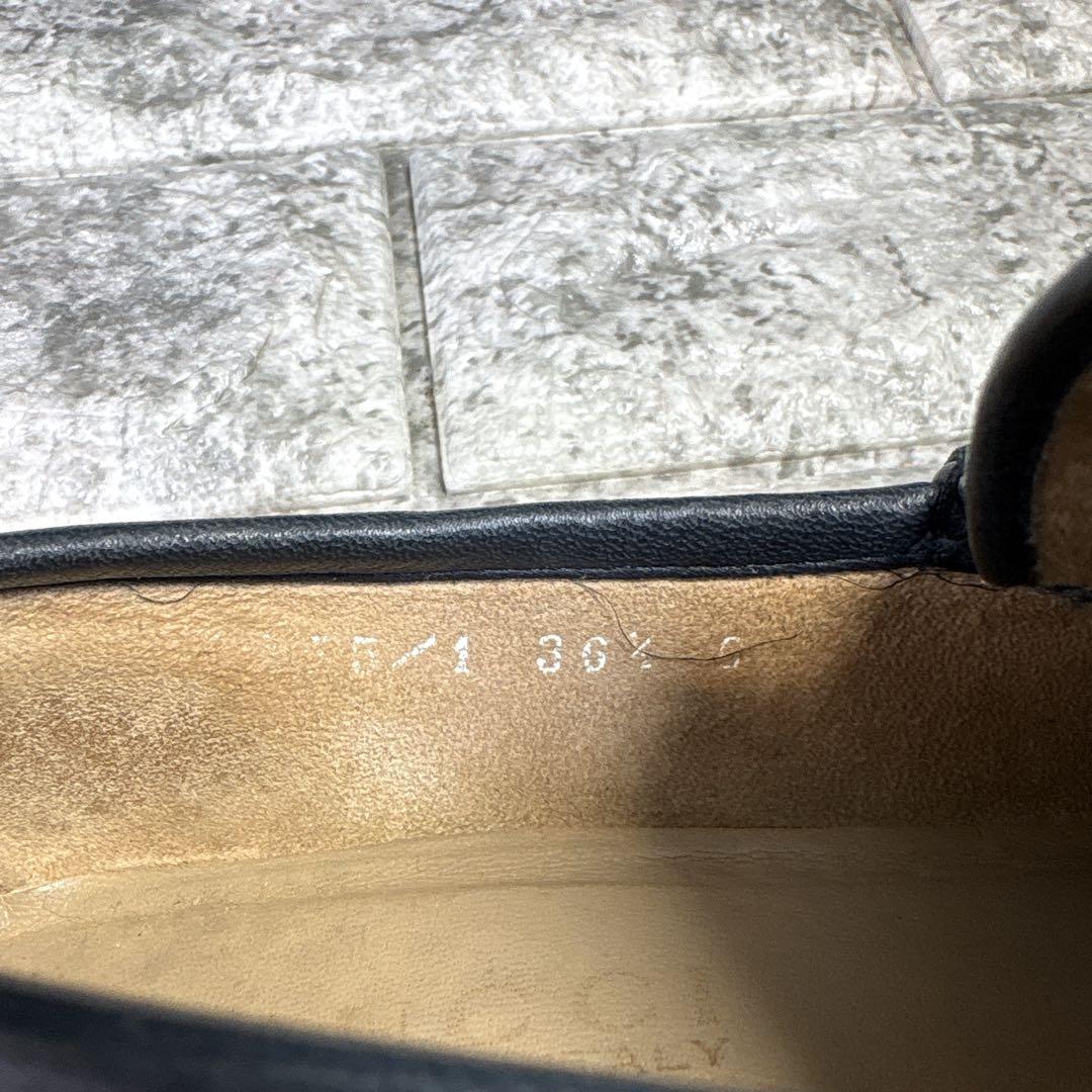 グッチGUCCI　ホースビットローファー　紺　シルバー　36 1/2 ビンテージ