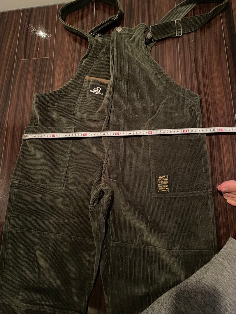 ダークグリーン コーデュロイ オーバーオール