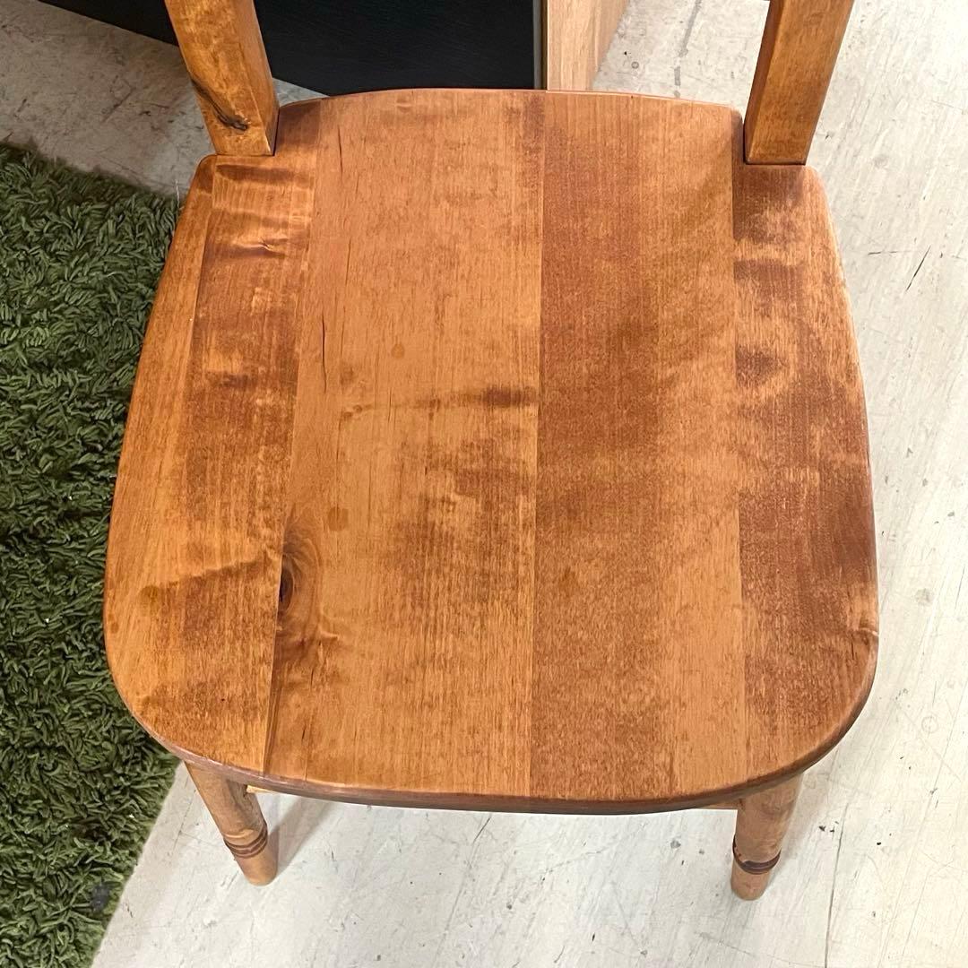 アンティーク調 チャーチチェア風　ナチュラルウッド　ブックラック付き　椅子　1脚