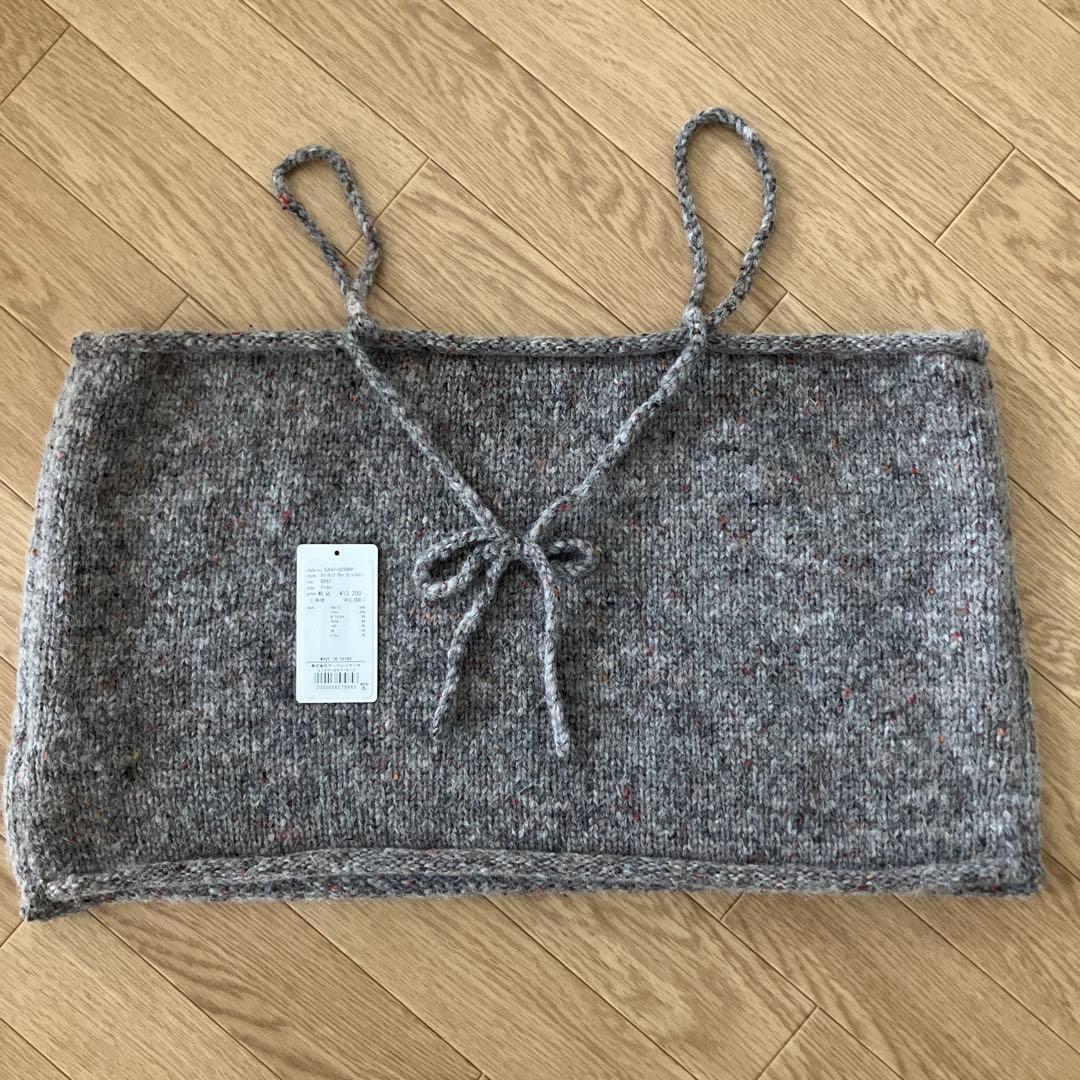 かぐれ カラーネップアルパカニットキャミ グレー