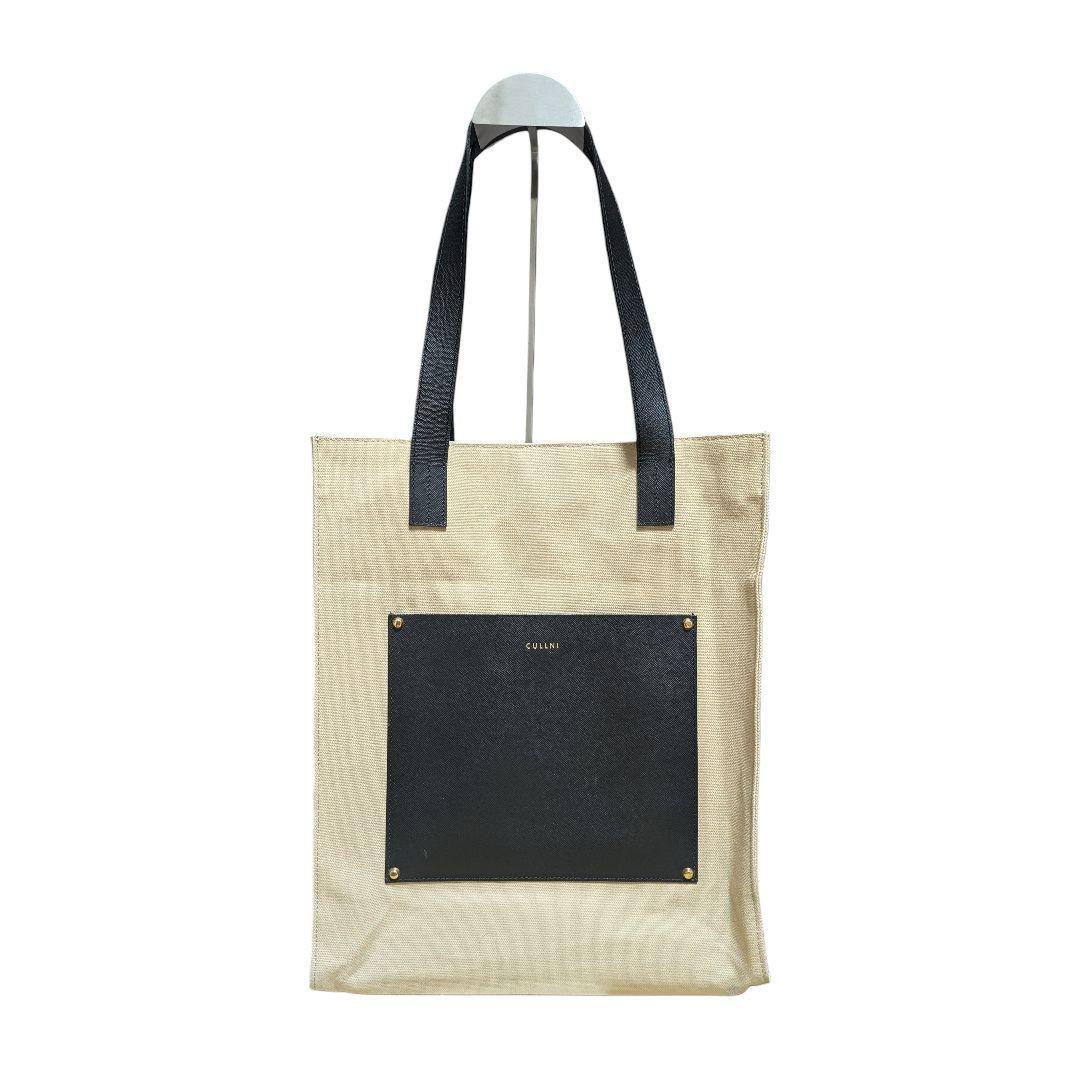 CULLNI Leather Pocket Canvas Tote トートバッグ