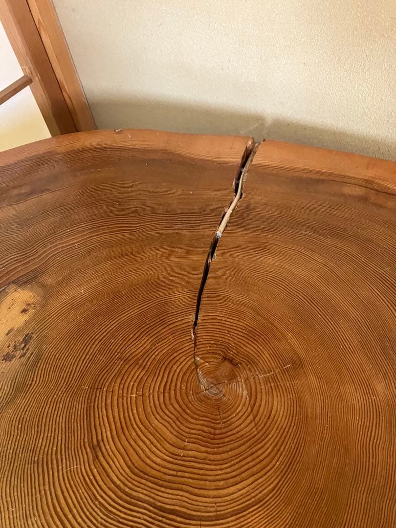 一枚板座卓　丸太座卓　1本木座卓　切り株座卓　年輪座卓　ねんりん　天然