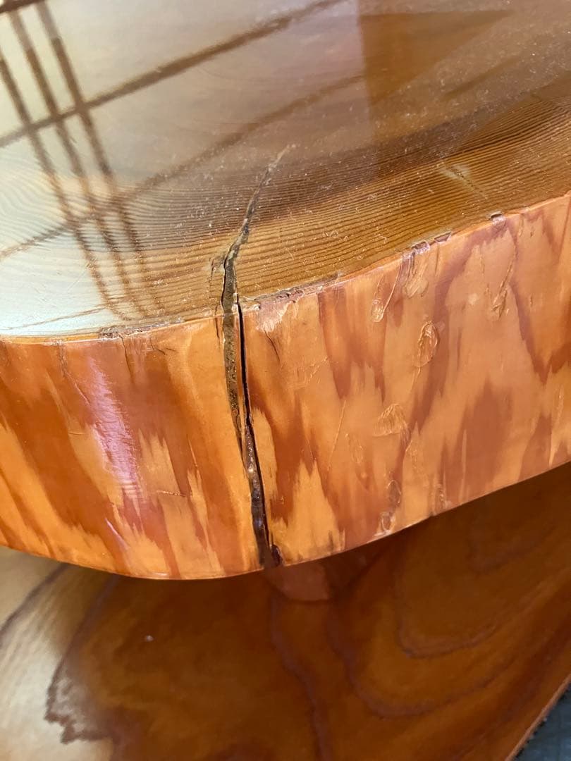 一枚板座卓　丸太座卓　1本木座卓　切り株座卓　年輪座卓　ねんりん　天然