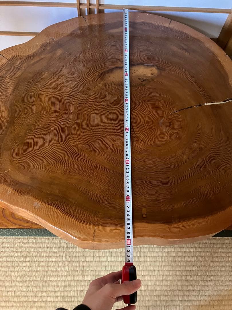 一枚板座卓　丸太座卓　1本木座卓　切り株座卓　年輪座卓　ねんりん　天然