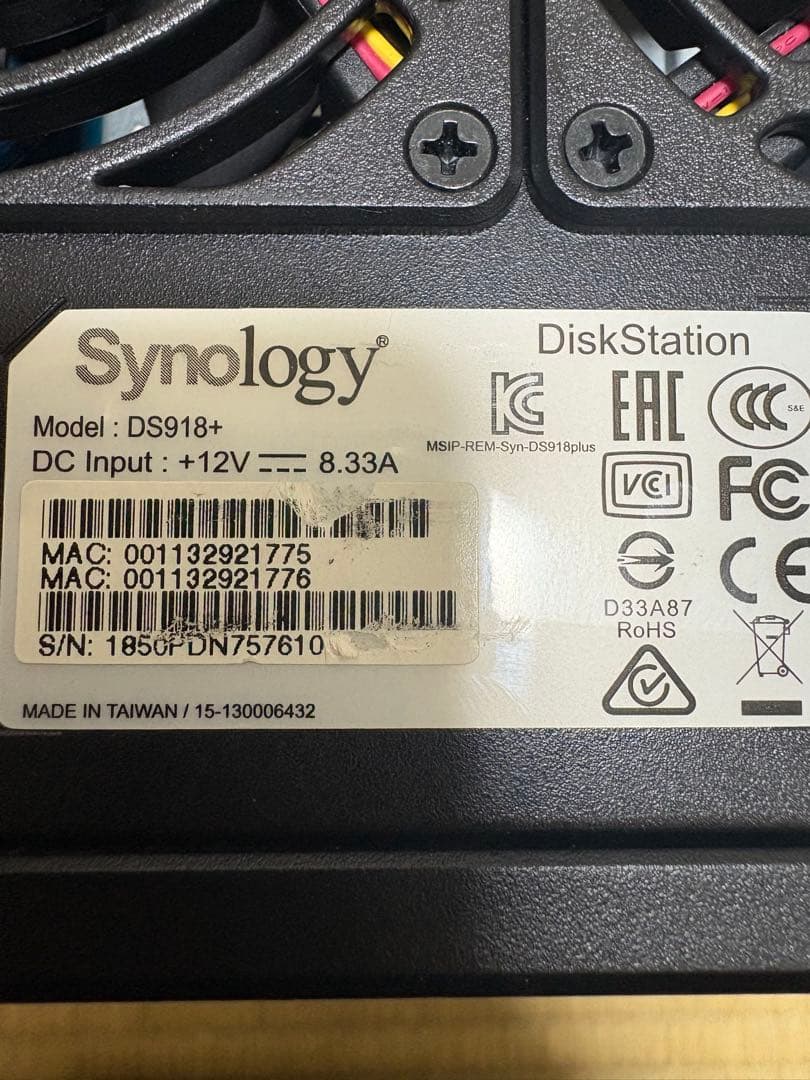 Synology DS918+ NAS ほぼ新品HDD4Tx4台