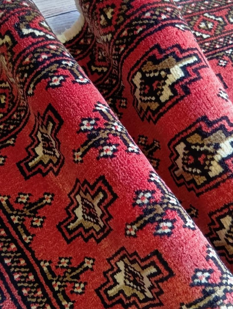 【りょーび】ペルシャ絨毯　トルクメン　トライバルラグ　イラン手織り(12)