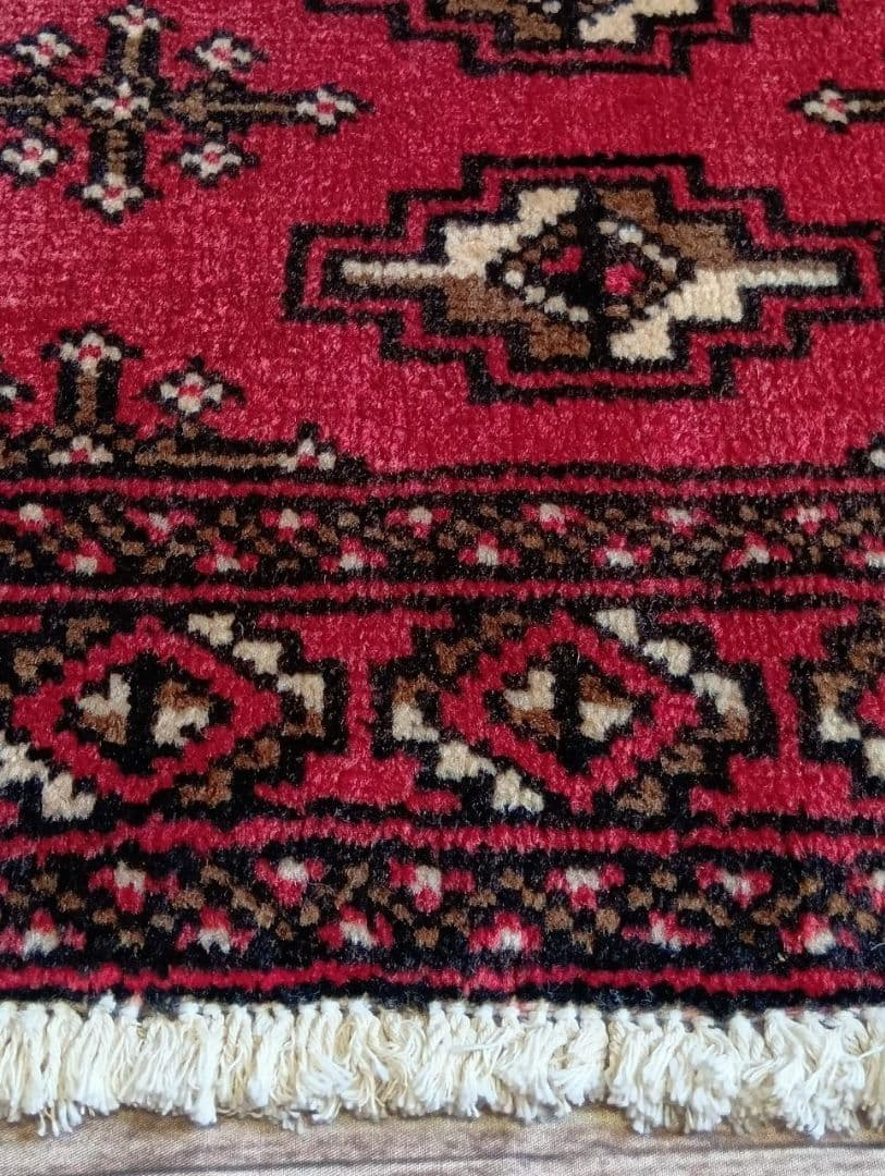 【りょーび】ペルシャ絨毯　トルクメン　トライバルラグ　イラン手織り(12)