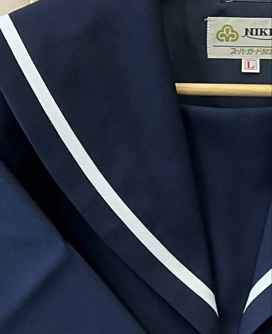 L赤色1本ライン替襟カバー白1本冬セーラー服