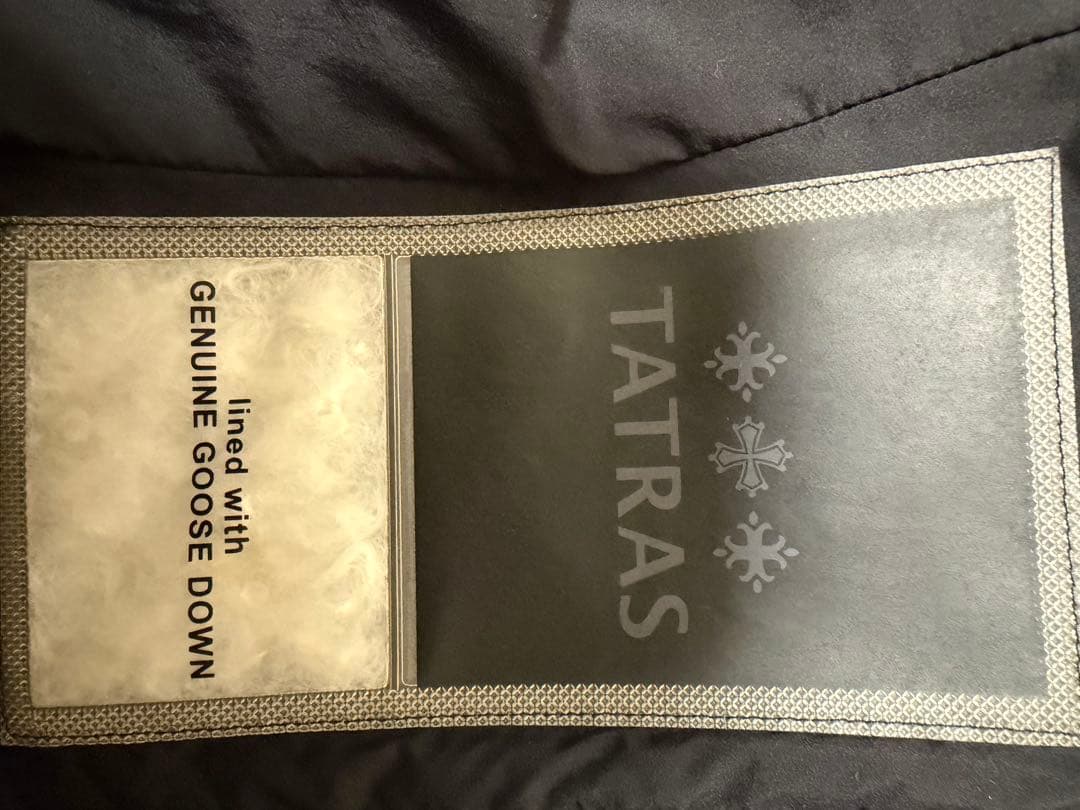 TATRAS タトラス　NOKO ノコ　ノーカラー　ダウン　黒　カード付　1