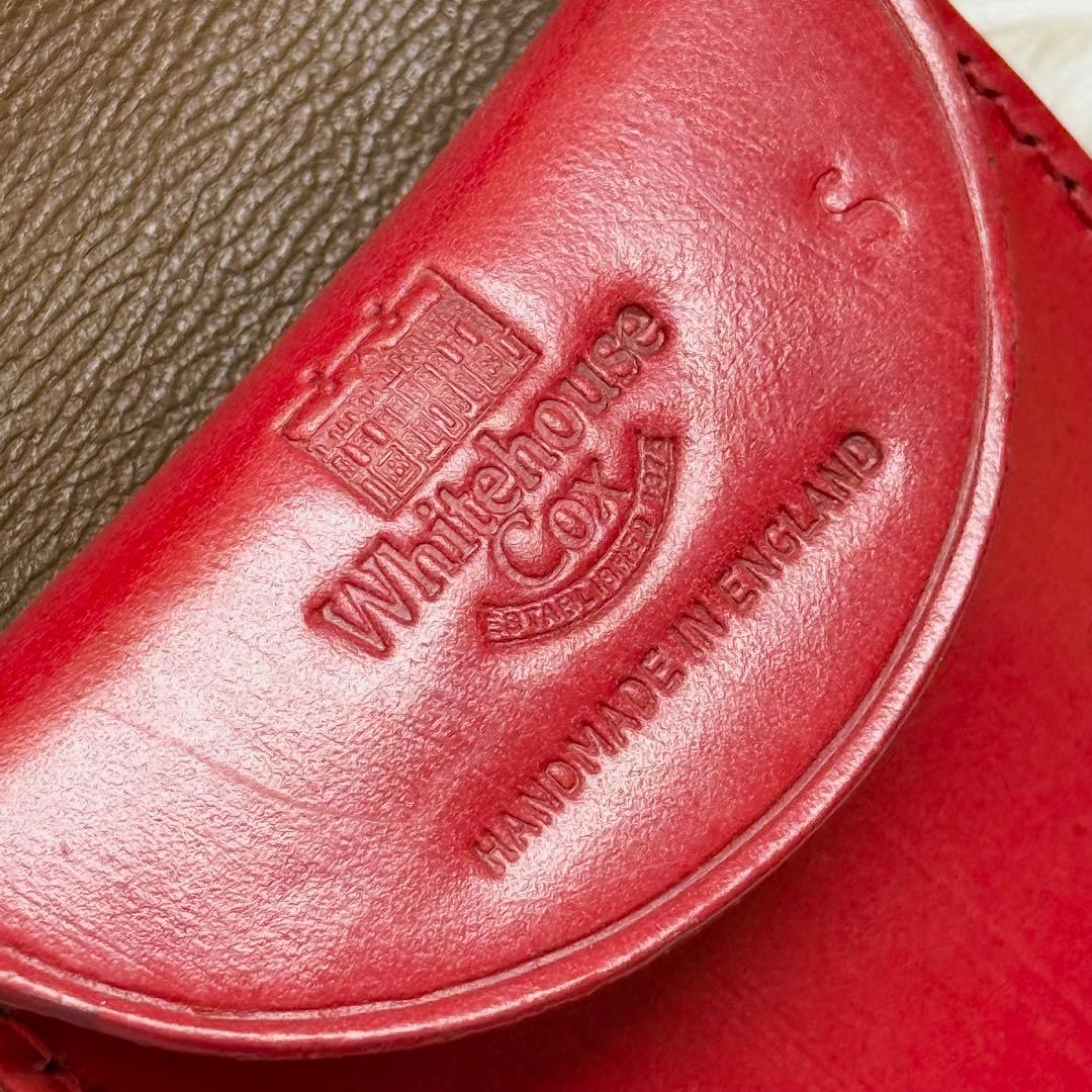 【希少】ホワイトハウスコックス 馬蹄型 ケース ブライドルレザー レッド