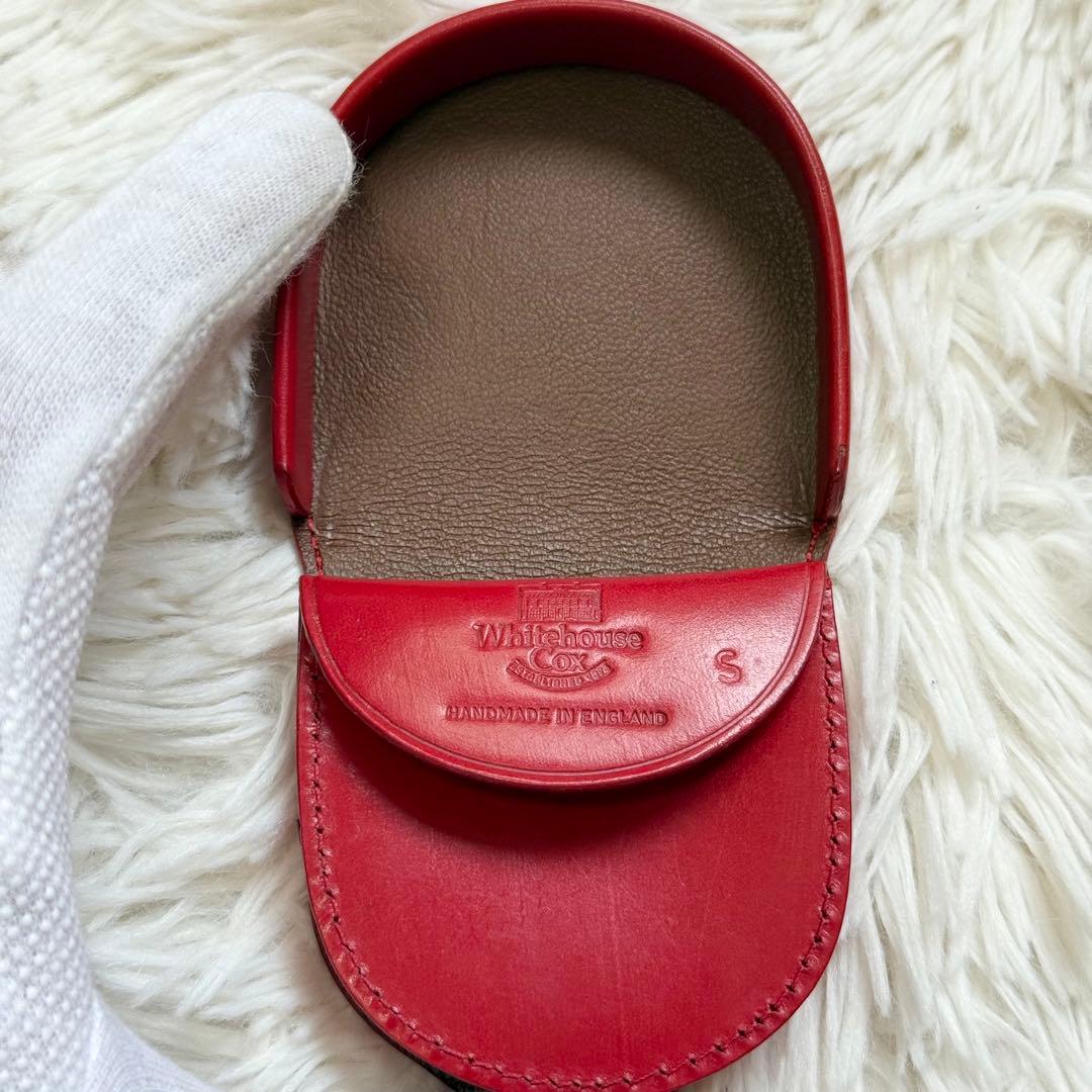 【希少】ホワイトハウスコックス 馬蹄型 ケース ブライドルレザー レッド