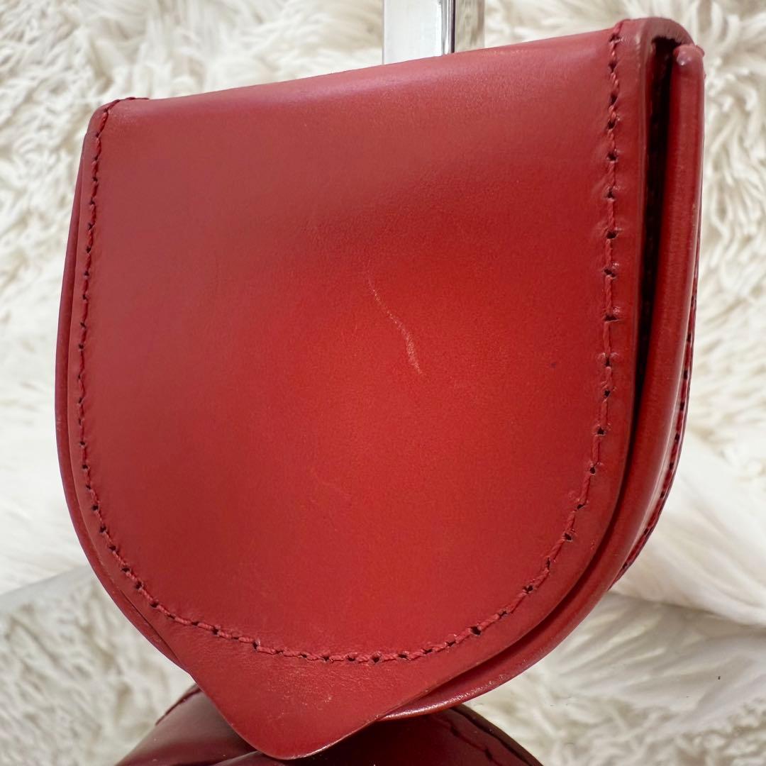 【希少】ホワイトハウスコックス 馬蹄型 ケース ブライドルレザー レッド