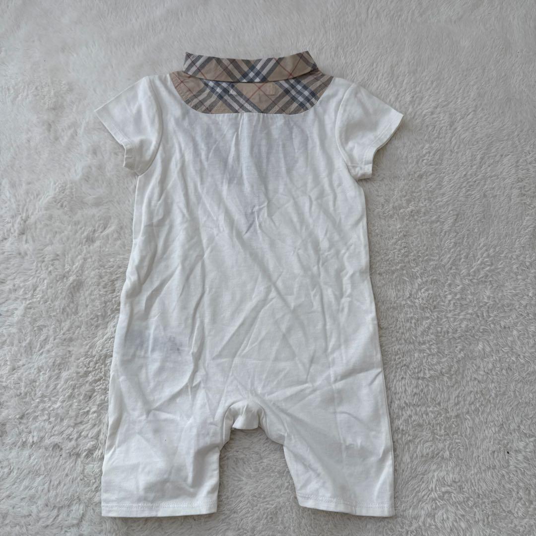 Q BURBERRY チェック襟ロンパース 12M 未使用品